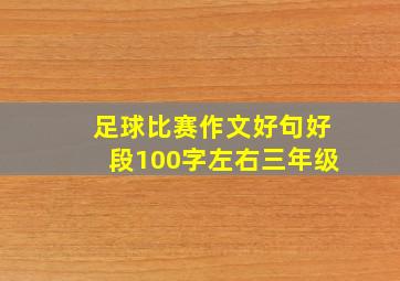 足球比赛作文好句好段100字左右三年级