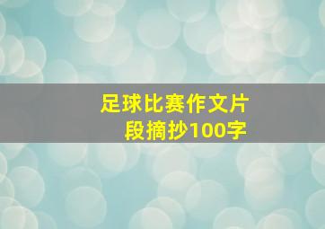 足球比赛作文片段摘抄100字