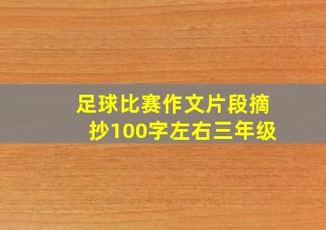 足球比赛作文片段摘抄100字左右三年级