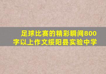 足球比赛的精彩瞬间800字以上作文绥阳县实验中学