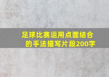 足球比赛运用点面结合的手法描写片段200字