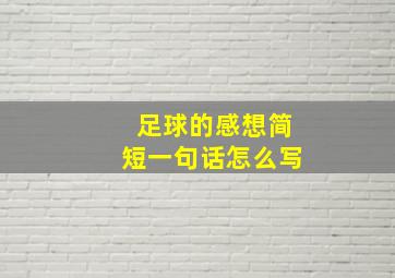 足球的感想简短一句话怎么写