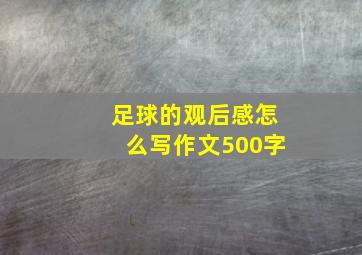 足球的观后感怎么写作文500字