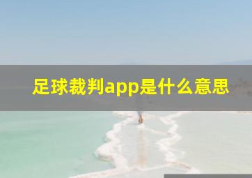 足球裁判app是什么意思