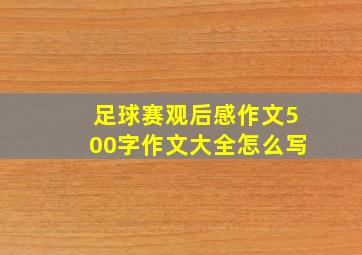 足球赛观后感作文500字作文大全怎么写