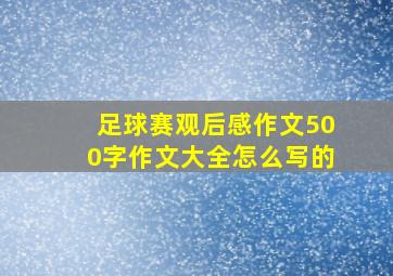 足球赛观后感作文500字作文大全怎么写的