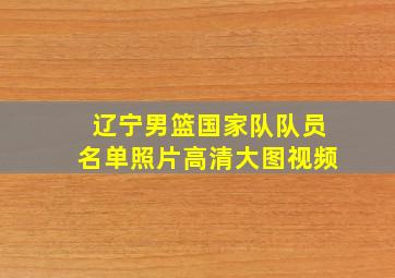 辽宁男篮国家队队员名单照片高清大图视频