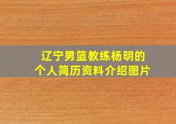 辽宁男篮教练杨明的个人简历资料介绍图片