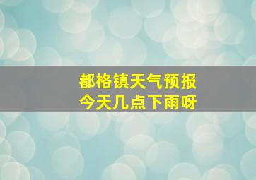 都格镇天气预报今天几点下雨呀