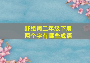 野组词二年级下册两个字有哪些成语