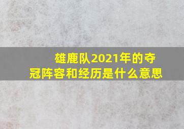 雄鹿队2021年的夺冠阵容和经历是什么意思