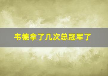 韦德拿了几次总冠军了