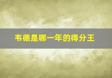 韦德是哪一年的得分王