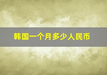 韩国一个月多少人民币