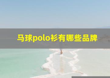 马球polo衫有哪些品牌