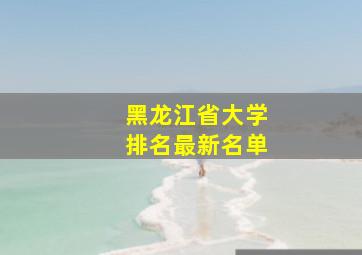 黑龙江省大学排名最新名单